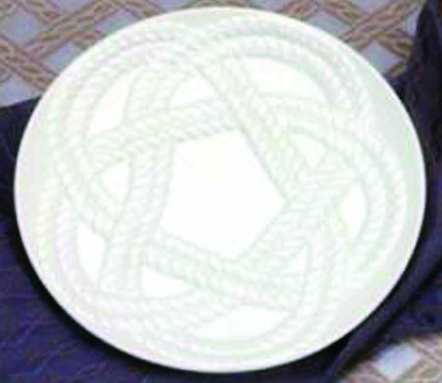 Nautical White 12" Chop Plate (Round Platter) by American Atelier-1