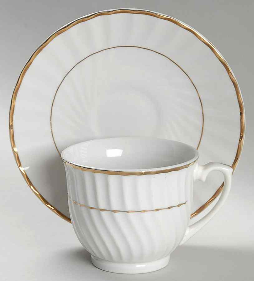 Regent Gold Footed Cup & Saucer Set by American Atelier-1