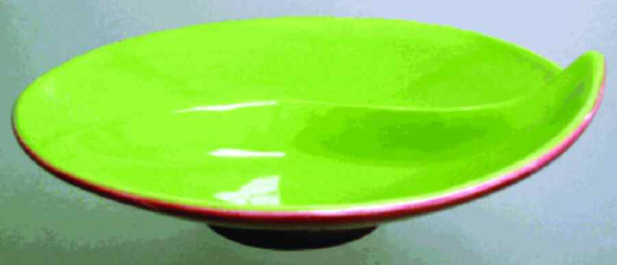 Think Pink Oval Divided Vegetable Bowl by American Atelier-1