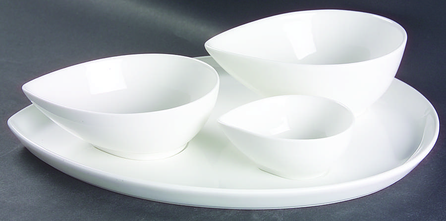You're Invited (4 Piece) Oblong Serving Set (3 Bowls & Tray) by American Atelier-1