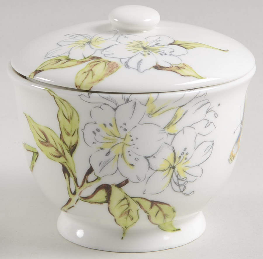 Butterfly Study Sugar Bowl & Lid by Anthropologie-1