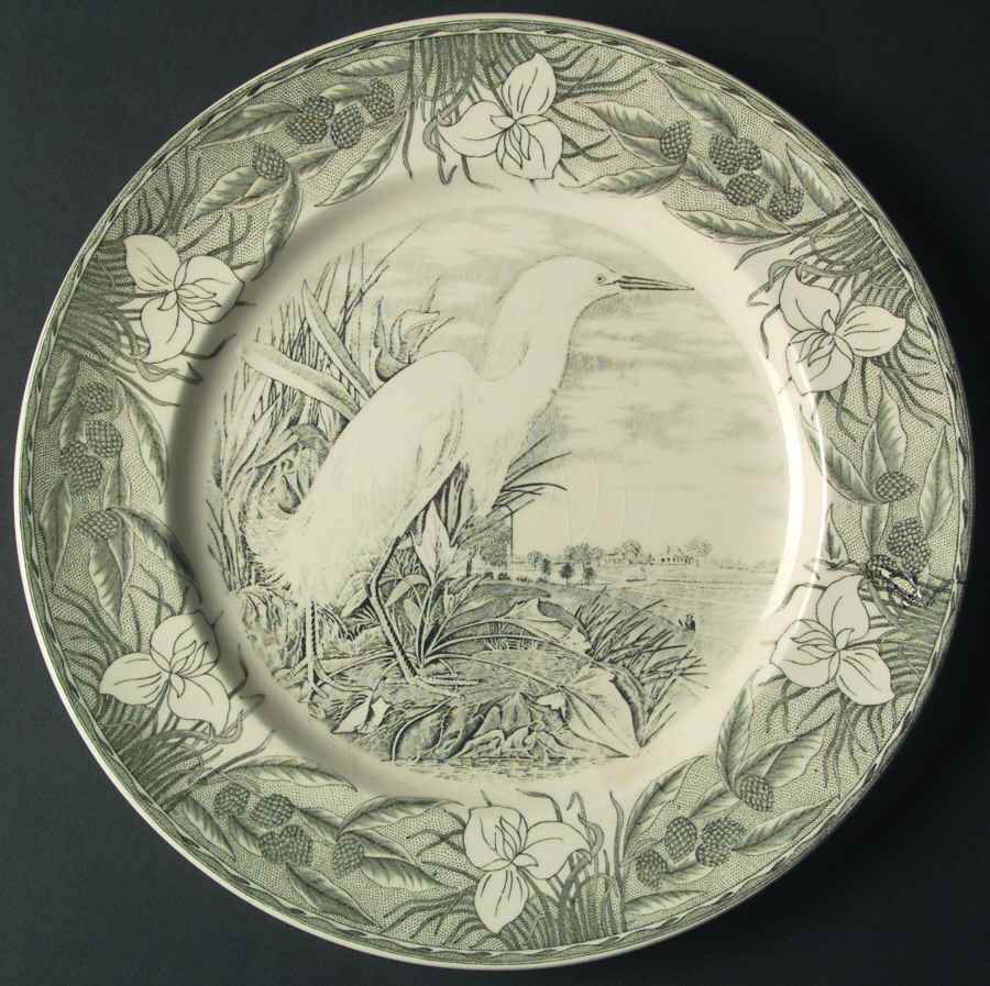 Birds of America Black Dinner Plate by Adams China-1