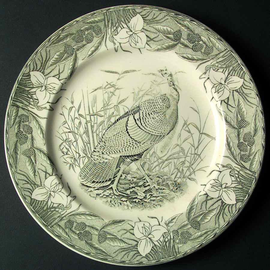 Birds of America Black Dinner Plate by Adams China-1