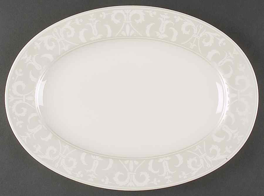 Vertoni Platinum 14" Oval Serving Platter by 222 Fifth (PTS)-1