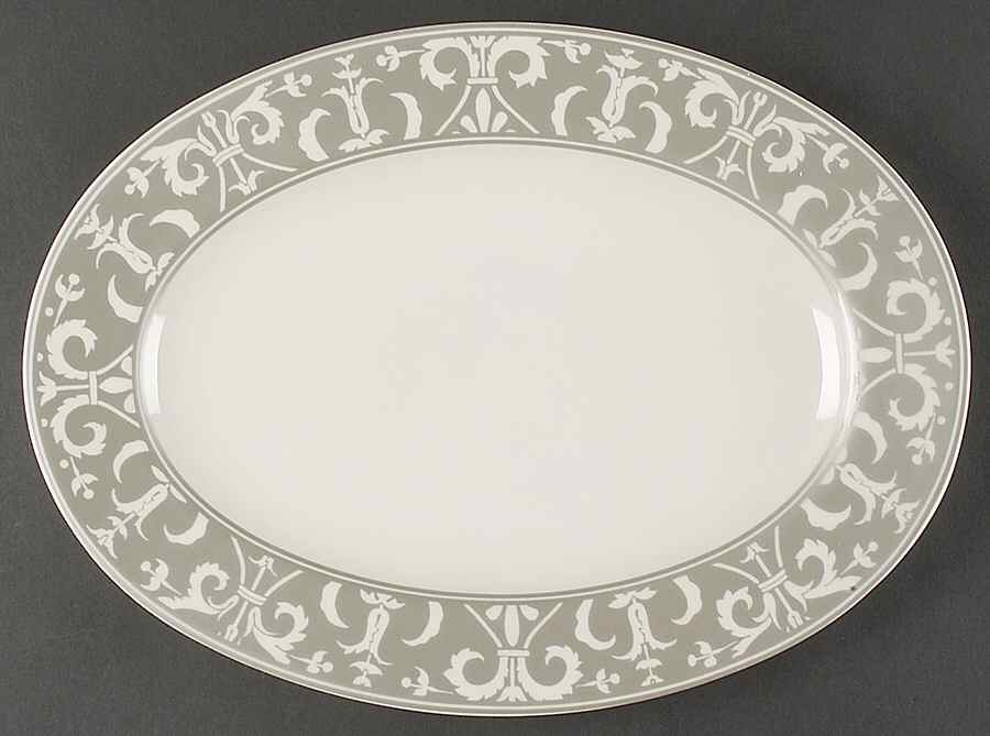 Vertoni Silver 14" Oval Serving Platter by 222 Fifth (PTS)-1