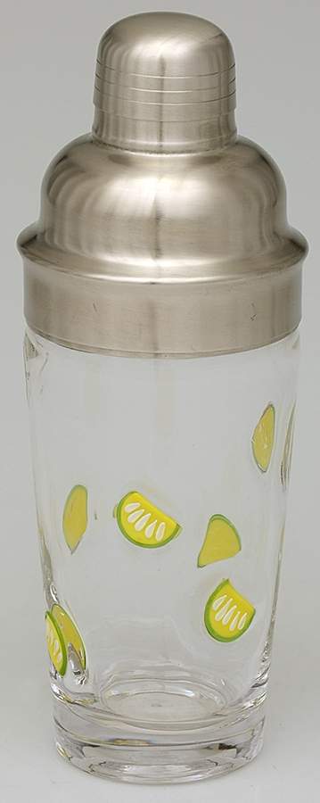 Lemon Collection, The Glass Cocktail Shaker & Metal Lid w/Strainer by Artland-1