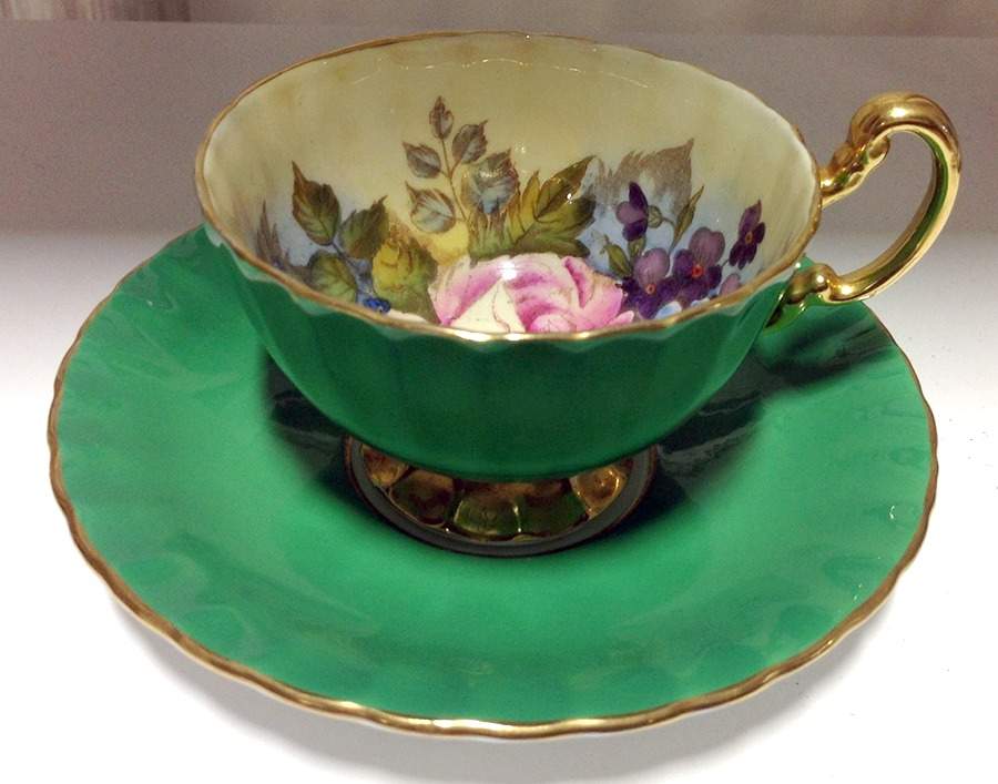 1033 Footed Cup & Saucer Set by John  Aynsley & Sons-1