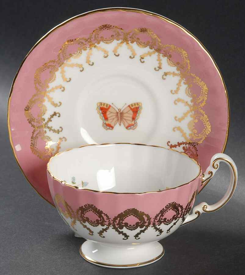 2979 Pink Footed Cup & Saucer Set by John  Aynsley & Sons-1