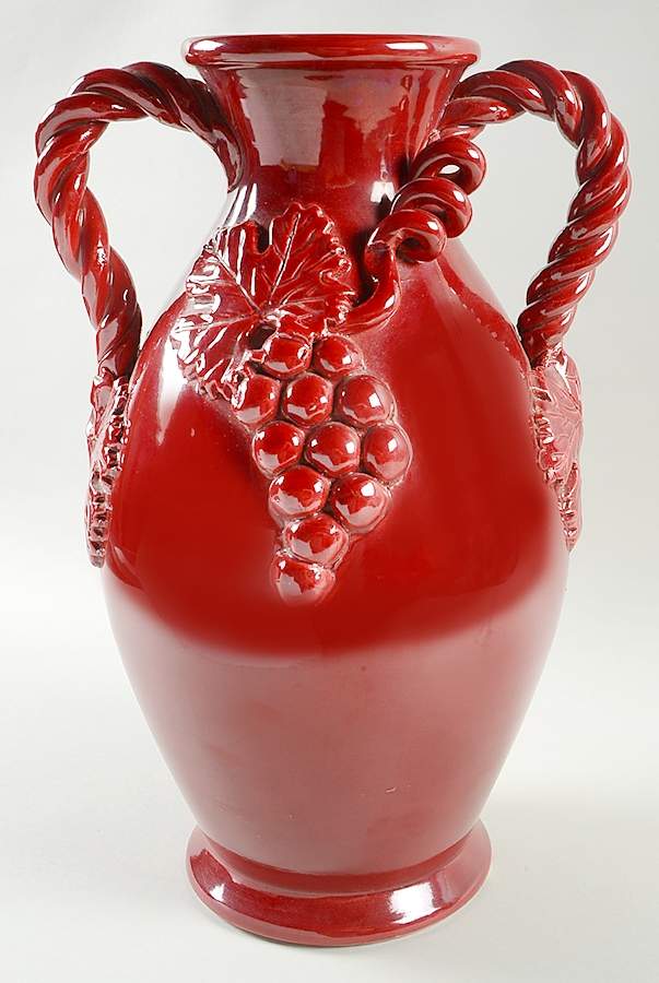 Sole Burgundy 16" Handled Vase by Arte Italica-1