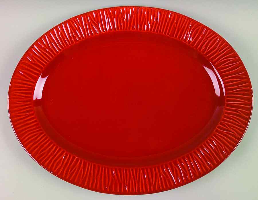 Palette Paprika (Orange) 17" Oval Serving Platter by Ambiance-1