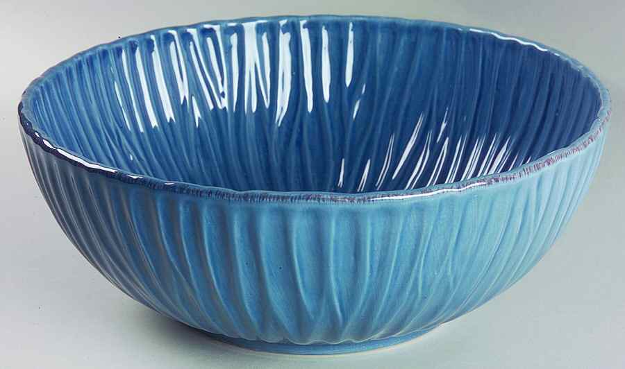Palette Denim (Blue) 11" Large Salad Serving Bowl by Ambiance-1