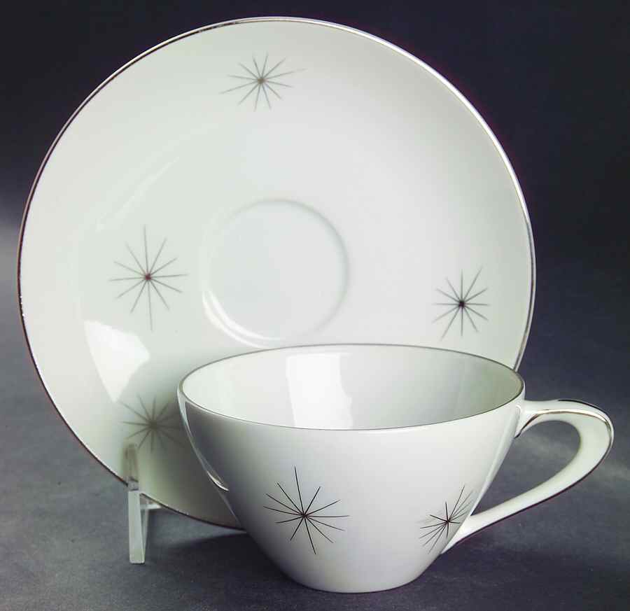 Crown Star Flat Cup & Saucer Set by Aristocrat-1