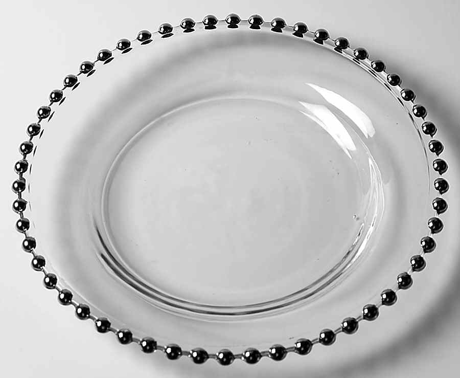 Beaded Titanium Glassware Salad Plate by Ambiance-1