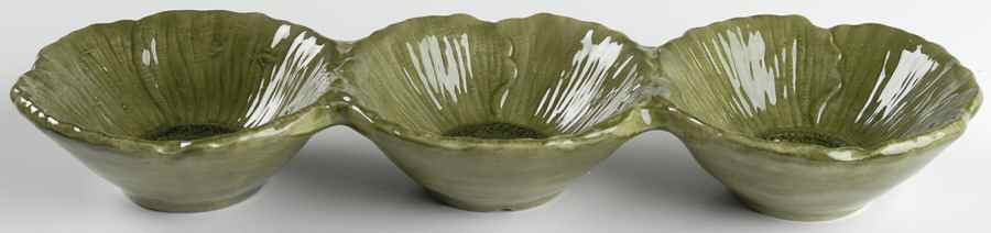 Fleur Rustique Figural (Green) 3 Section Server by Ambiance-1