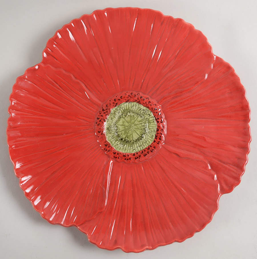 Fleur Rouge Figural (Red) Dinner Plate by Ambiance-1