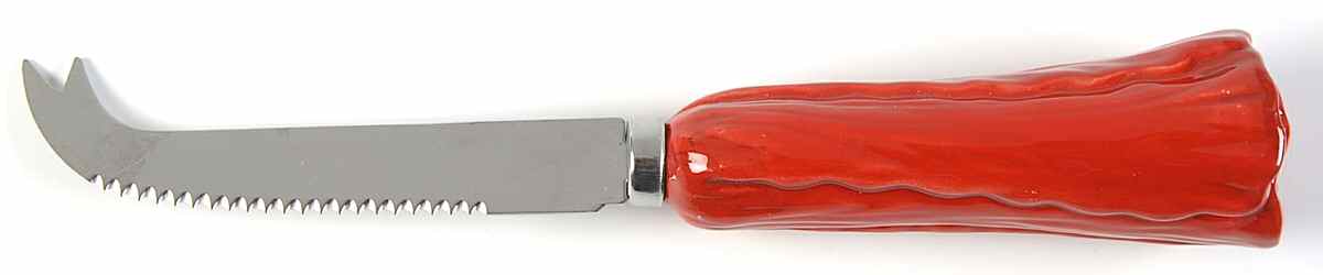 Fleur Rouge Figural (Red) Cheese Knife with Stainless Blade by Ambiance-1