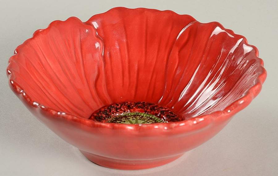 Fleur Rouge Figural (Red) Dip Bowl for Chip & Dip Set by Ambiance-1