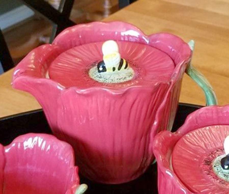 Fleur Rouge Figural (Red) Teapot & Lid by Ambiance-1