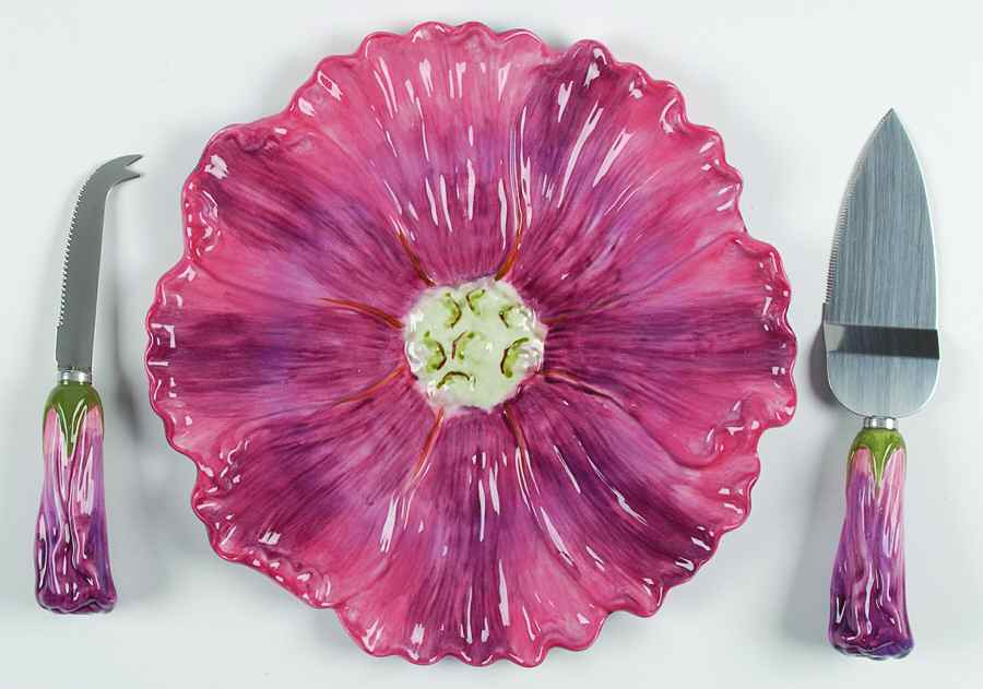 Anemone Figural 3 Piece Cake & Cheese Set (CA, CHEK, PCS) by Ambiance-1
