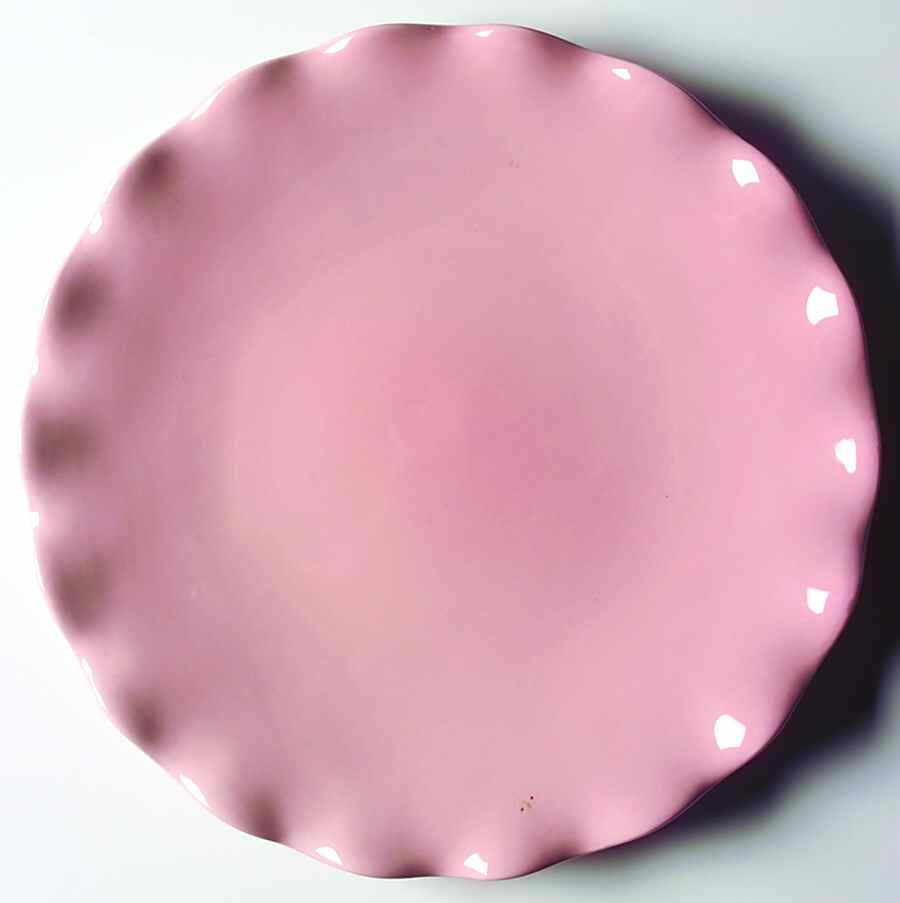 Ruffled Pink Dinner Plate by Ambiance-1