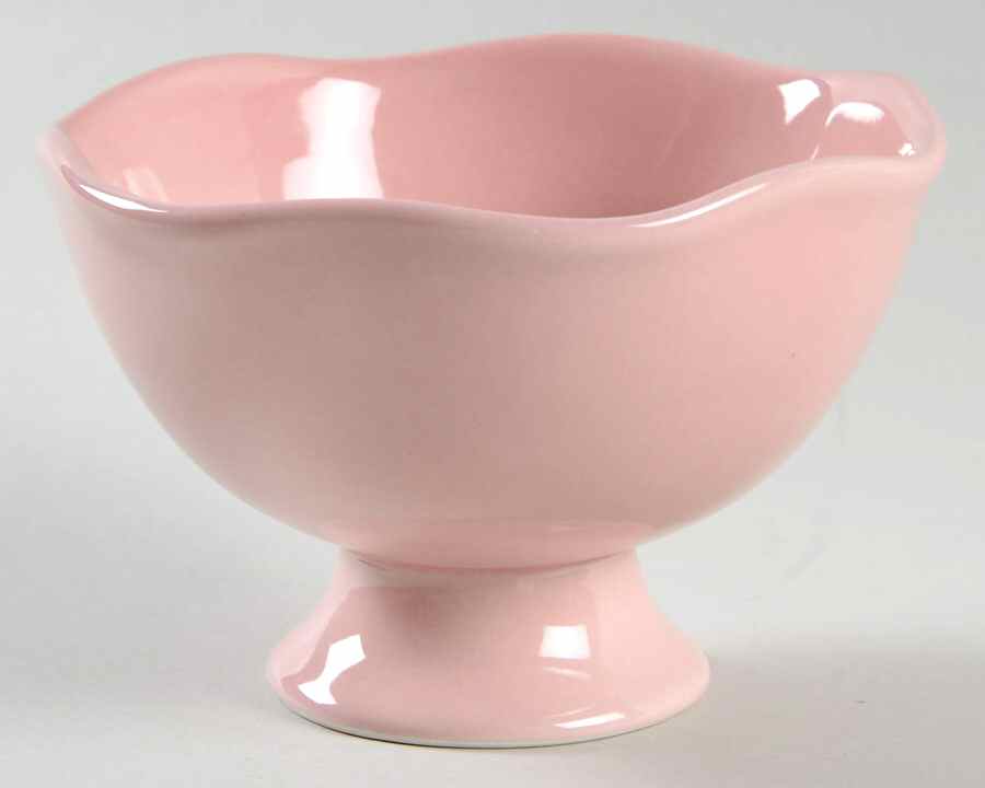 Ruffled Pink Footed Dessert Bowl by Ambiance-1