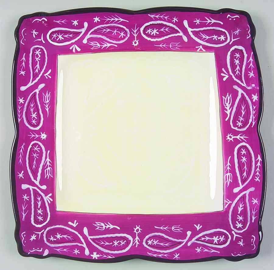 Cowgirl Pink Square Dinner Plate by 222 Fifth (PTS)-1