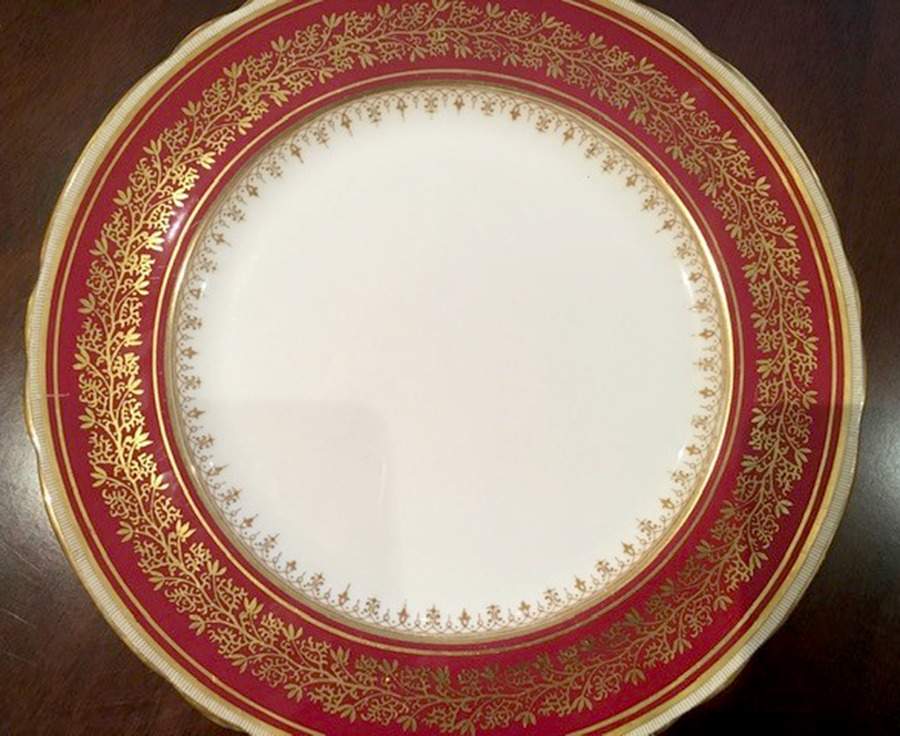 4098 Red Dinner Plate by John  Aynsley & Sons-1