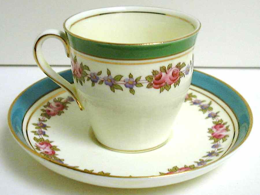 B4712 Flat Demitasse Cup & Saucer Set by John  Aynsley & Sons-1