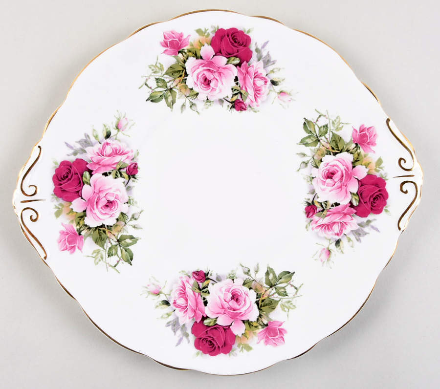 Summertime Rose Handled Cake Plate by Allyn Nelson-1