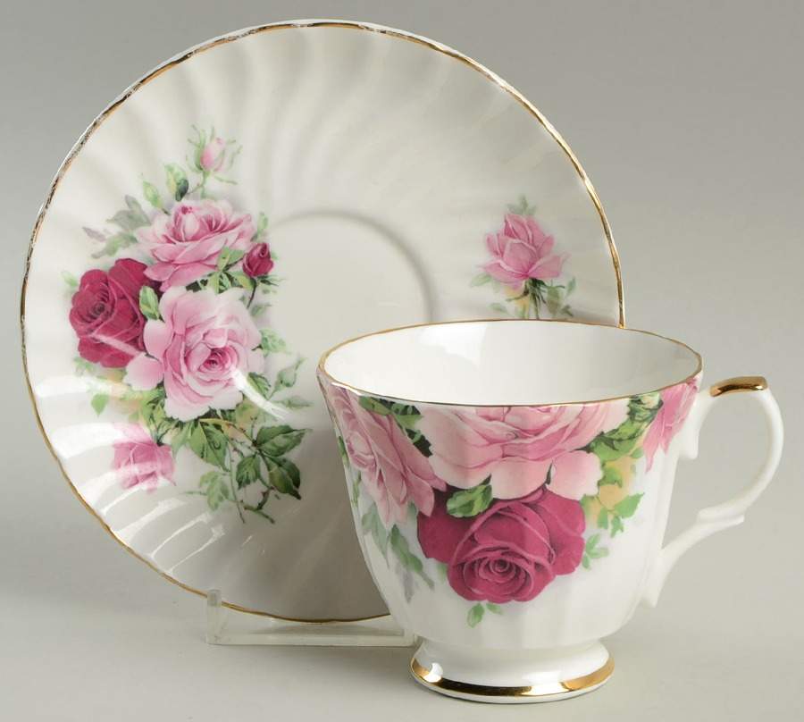 Summertime Rose Footed Cup & Saucer Set by Allyn Nelson-1
