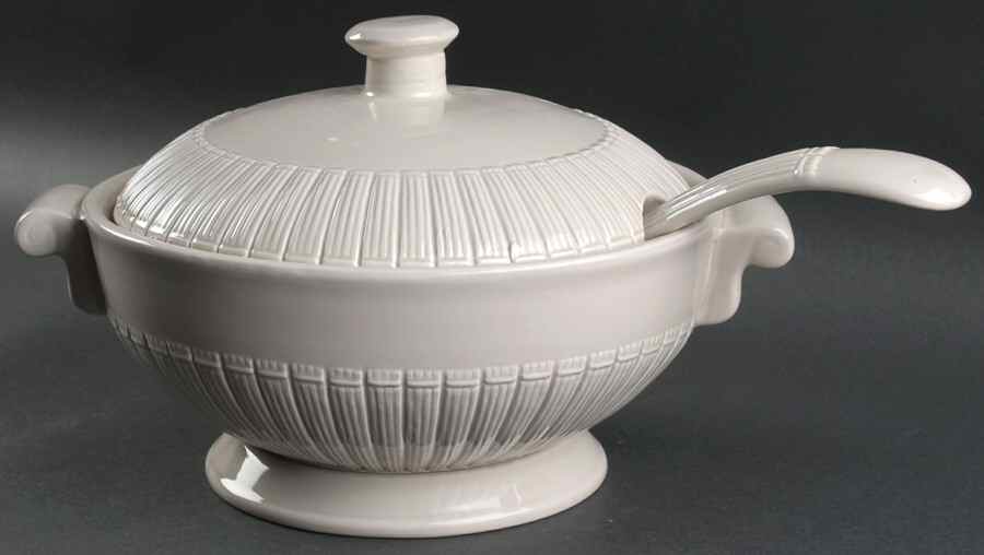 Brocade Taupe Tureen & Lid w/Ladle by Ambiance-1