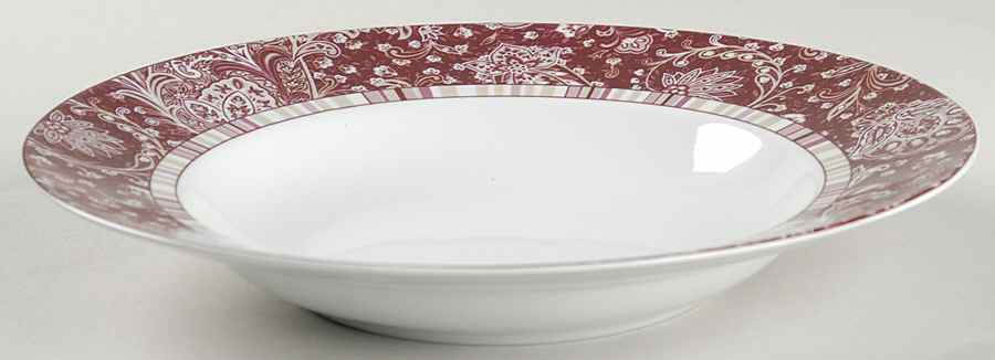 Malva Rosa Large Rim Soup Bowl by 222 Fifth (PTS)-1