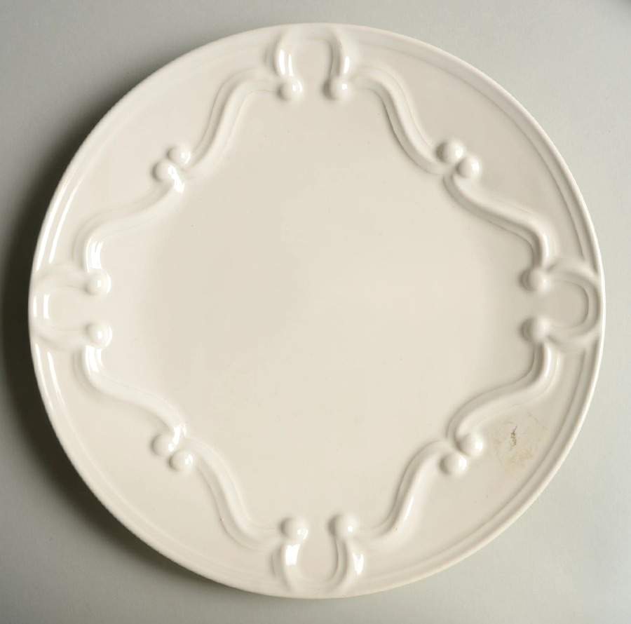 Carcossonne Ivorie (Ivory) Dinner Plate by Antheor (France)-1