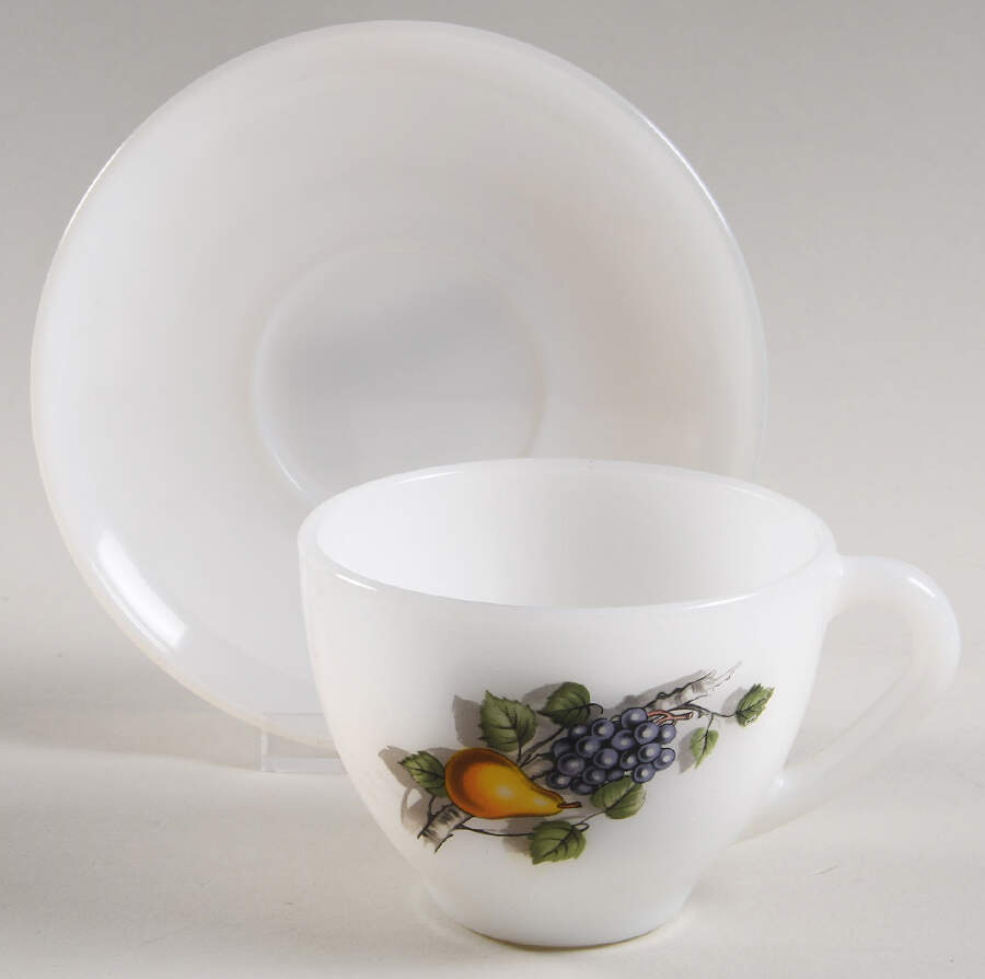 Fruits de France Flat Cup & Saucer Set by Arcopal-1