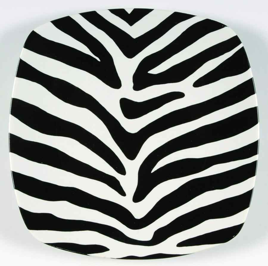 Zebra Black Salad Plate by 222 Fifth (PTS)-1
