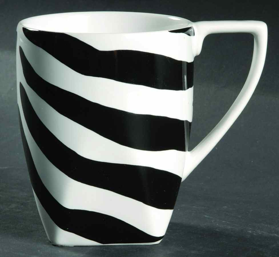 Zebra Black Mug by 222 Fifth (PTS)-1