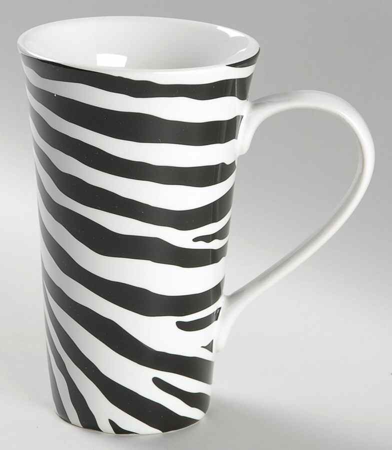 Zebra Black Latte Mug by 222 Fifth (PTS)-1