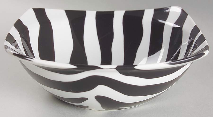 Zebra Black Coupe Cereal Bowl by 222 Fifth (PTS)-1