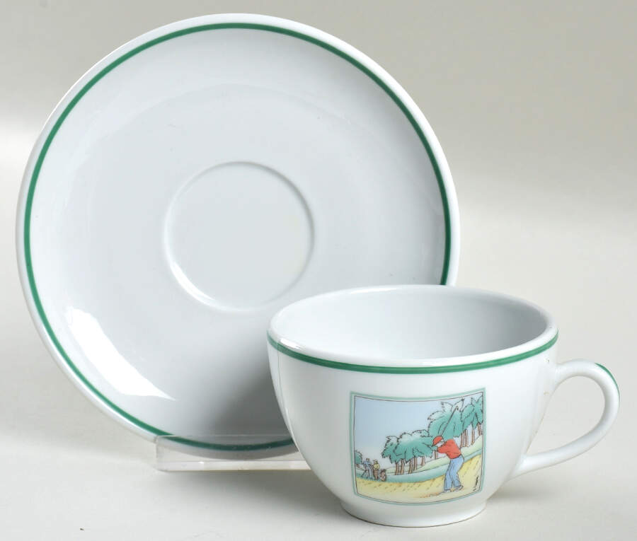 Golf Flat Cup & Saucer Set by Apilco-1