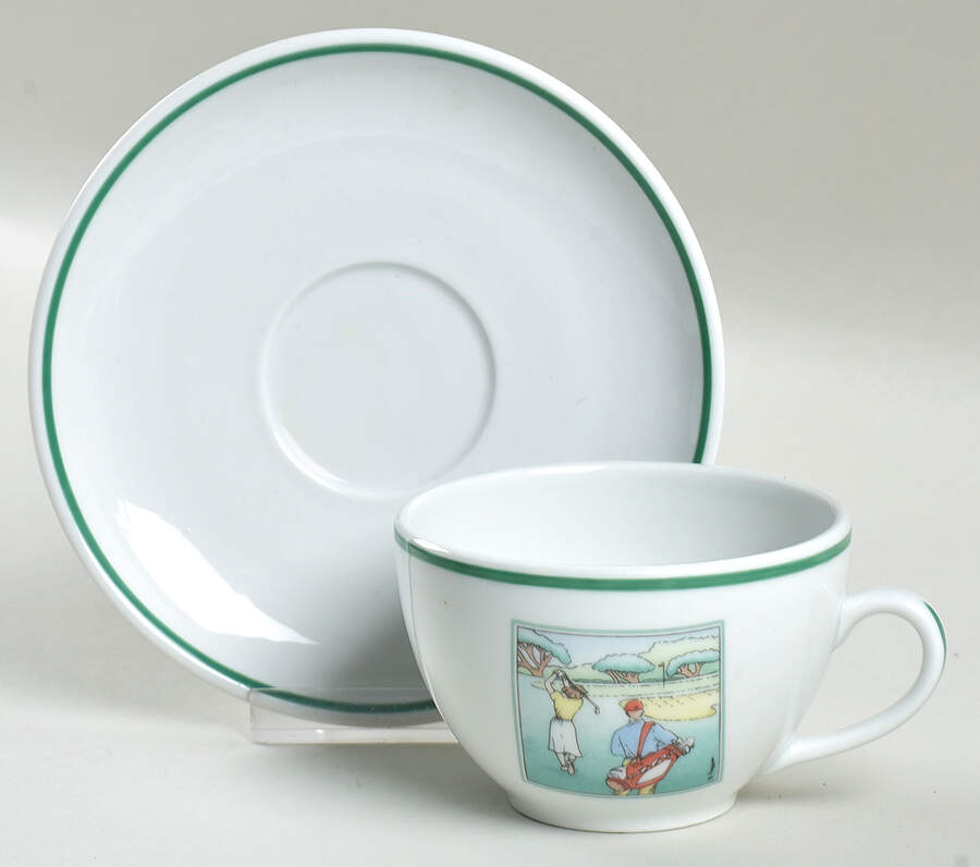 Golf Flat Cup & Saucer Set by Apilco-1