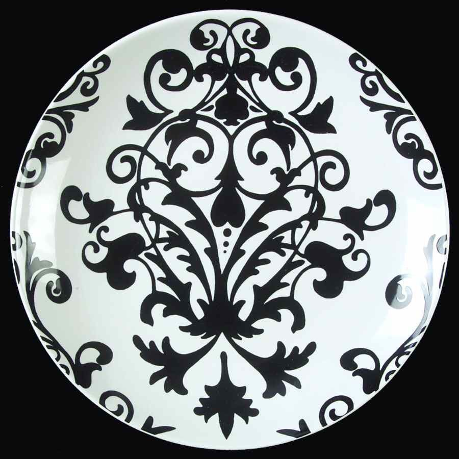 Rococo Black and White Salad/Dessert Plate by 222 Fifth (PTS)-1