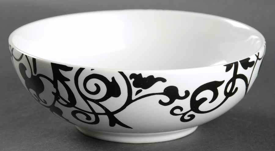 Rococo Black and White Soup/Cereal Bowl by 222 Fifth (PTS)-1