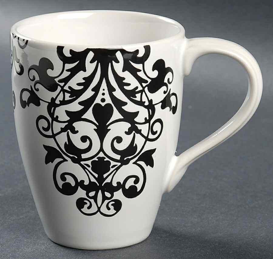 Rococo Black and White Mug by 222 Fifth (PTS)-1