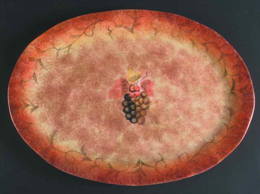 Grappa 17" Oval Serving Platter by 222 Fifth (PTS)-1