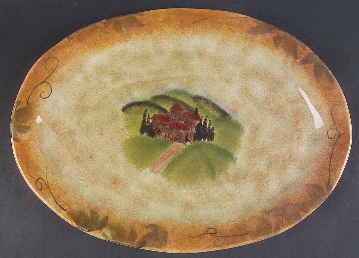 Villa Tuscana 17" Oval Serving Platter by 222 Fifth (PTS)-1