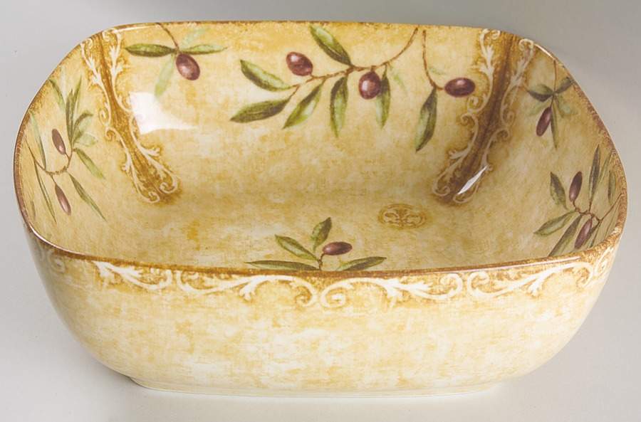 Oliveto 9" Square Vegetable Bowl by 222 Fifth (PTS)-1