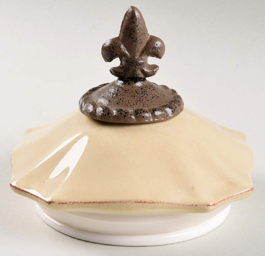 Fleur De Lis Cream Lid for Small Canister by Artimino-1