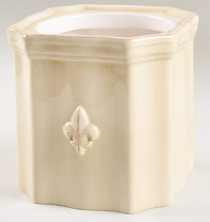 Fleur De Lis Cream Small Canister No Lid by Artimino-1
