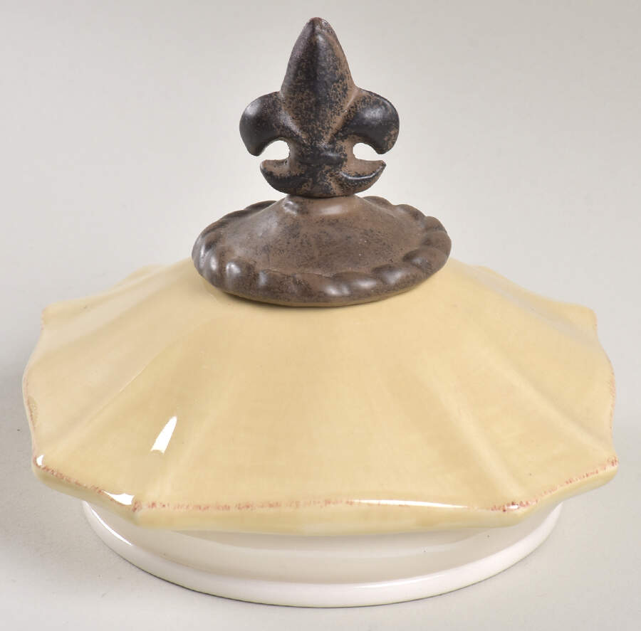 Fleur De Lis Cream Lid for Large Canister by Artimino-1
