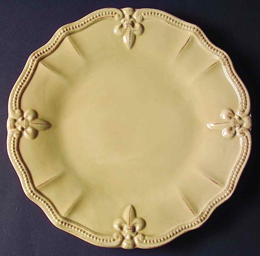 Fleur De Lis Cream Dinner Plate by Artimino-1